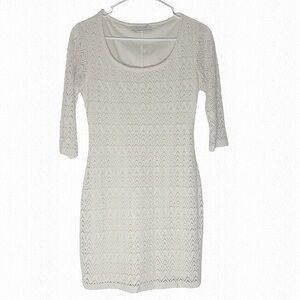 Forever 21 Elegant Cream Crochet Lace Dress Sz‎ Med